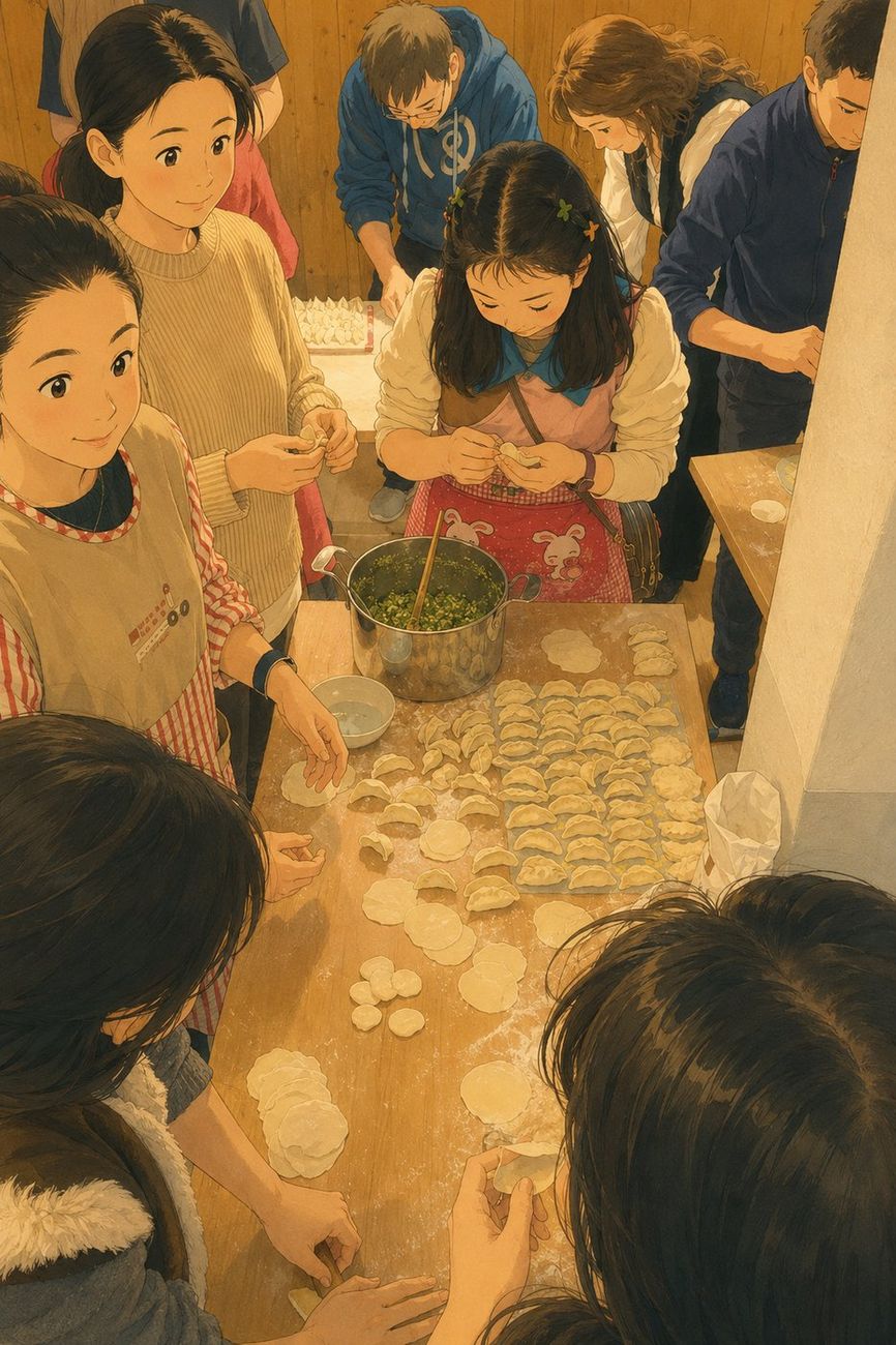 Illustration: Preparing dumplings